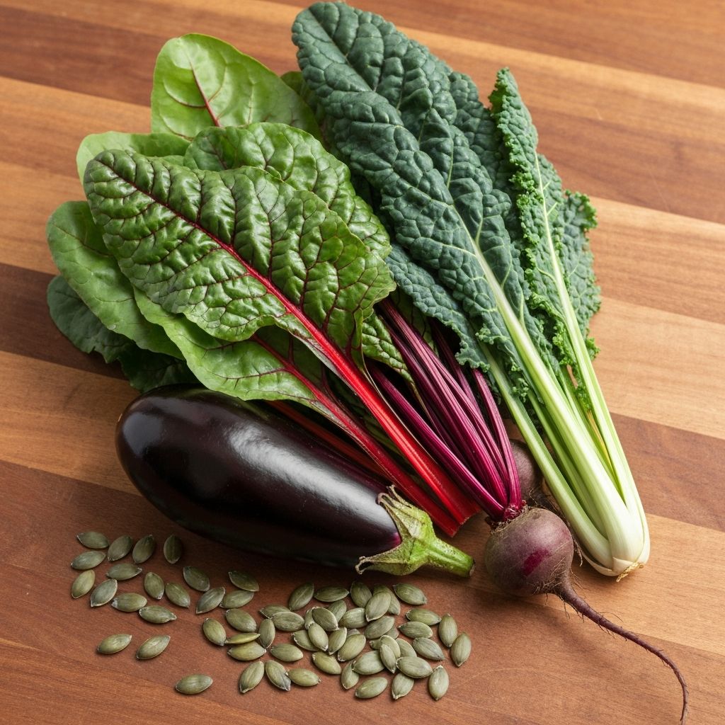 Fresh vegetables and seeds with minerals